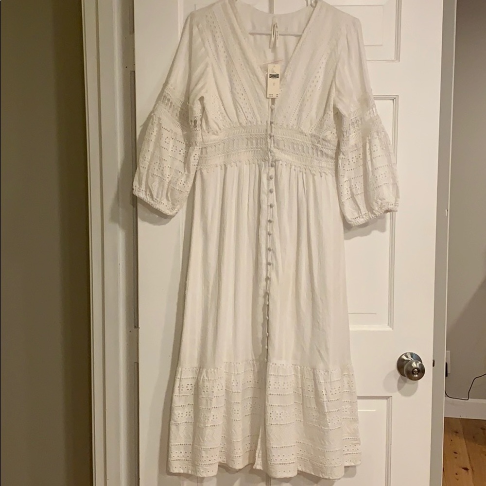 Anthropologie Ebba Eyelet Midi Dress